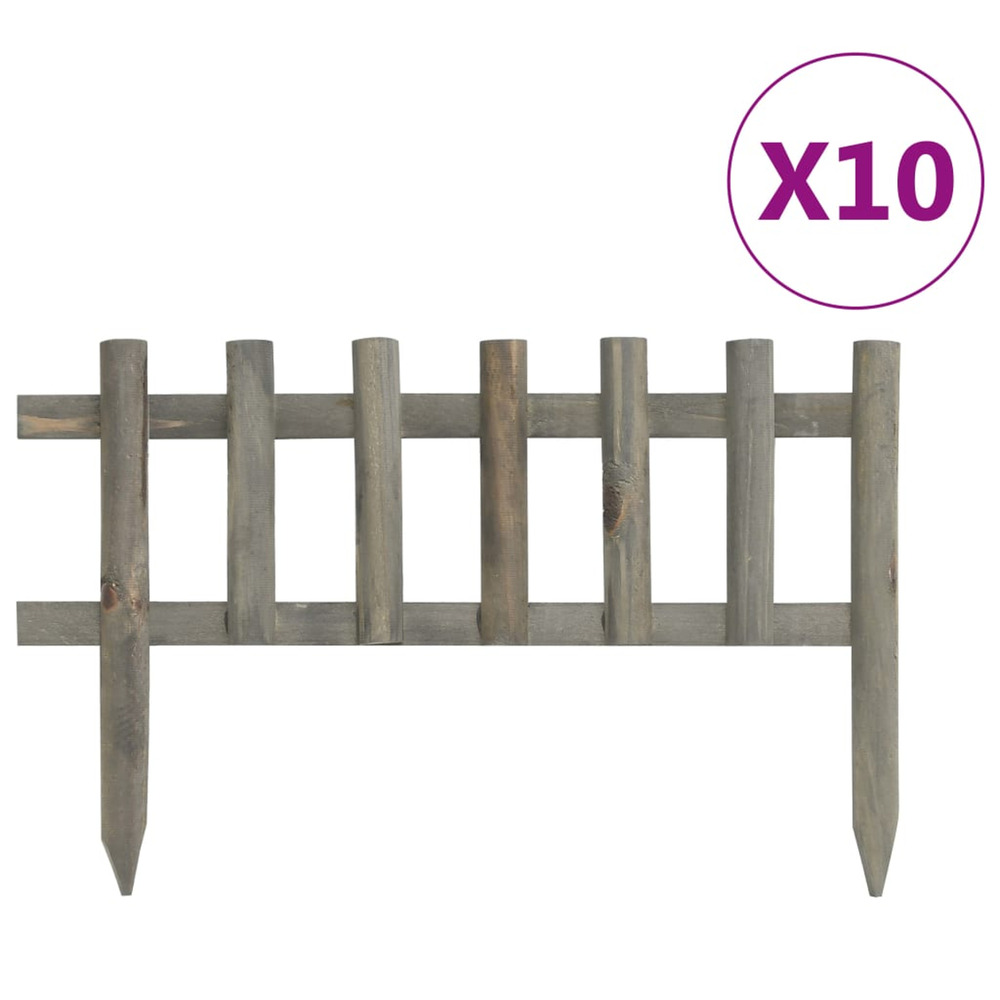 Bordure de jardin 10 pcs bois de sapin 4,4 m