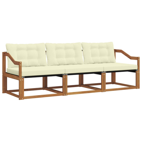 Ensemble de canapés d'extérieur 3 pcs naturel et crème