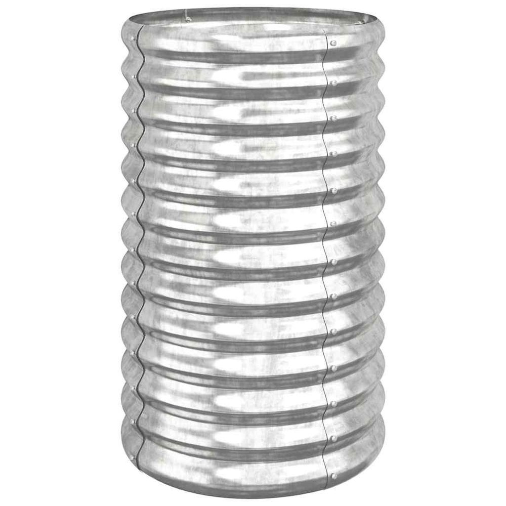 Jardinière de jardin acier galvanisé 40x40x68 cm argenté