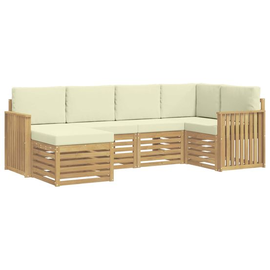 Ensemble de canapés d'extérieur 6 pc blanc et crème polyester