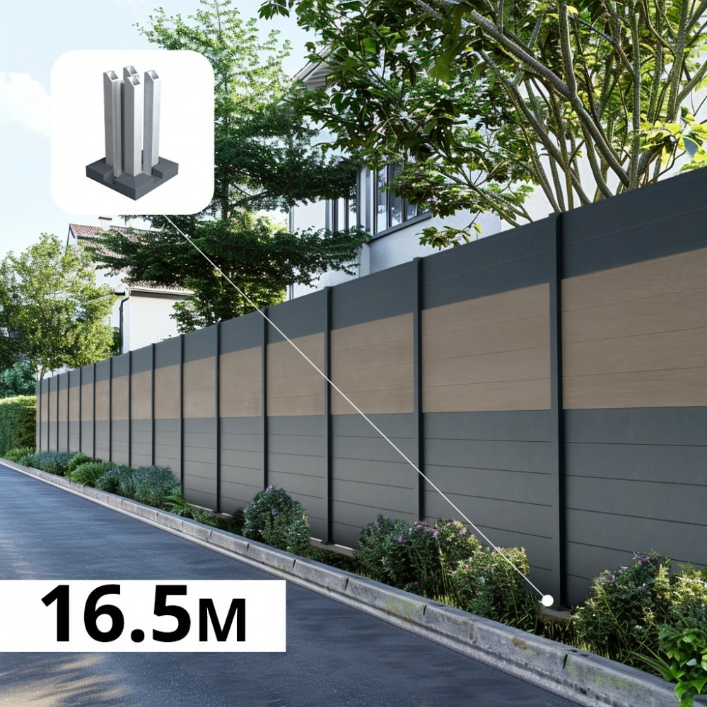 Kit clôture aluminium poteau sur platines - bahia & cruz argent h-1,8m