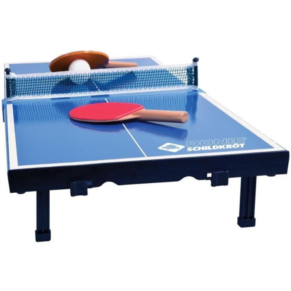 Mini table de tennis de table / ping pong - schildkröt - 2 raquettes et balle incluses - l 66 x p 33 x h 9 cm