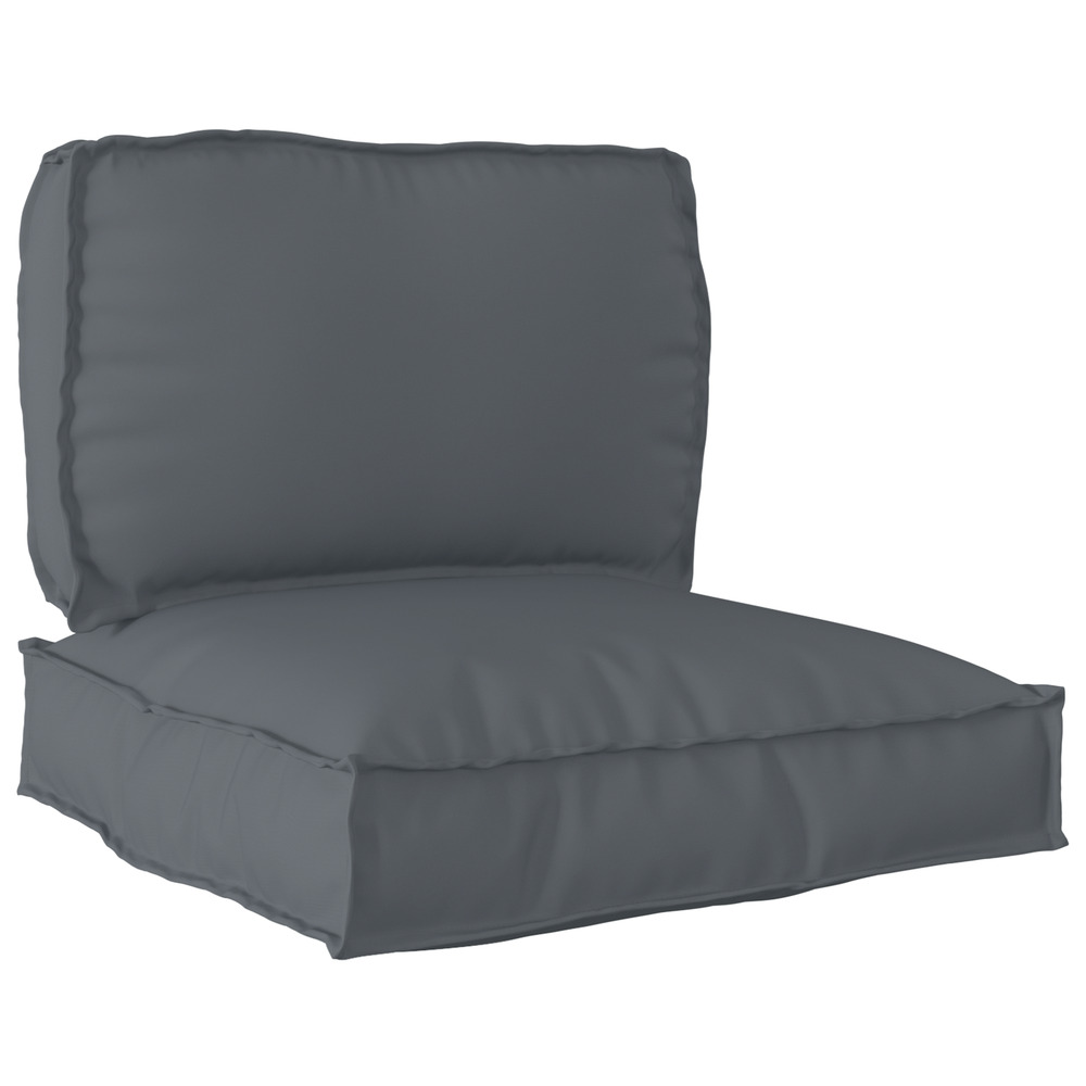 Ensemble de coussins pour palette en 2 pièces anthracite en tissu oxford