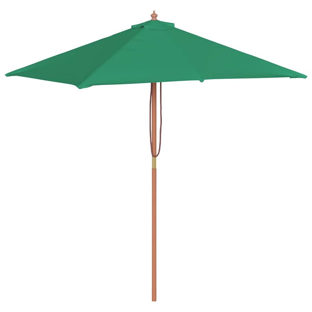 Parasol d'extérieur avec mât en bois 150x200 cm vert