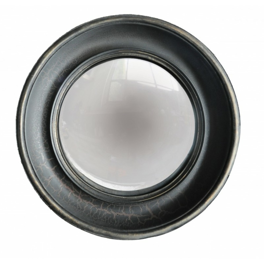 Miroir rond convexe noir 26cm