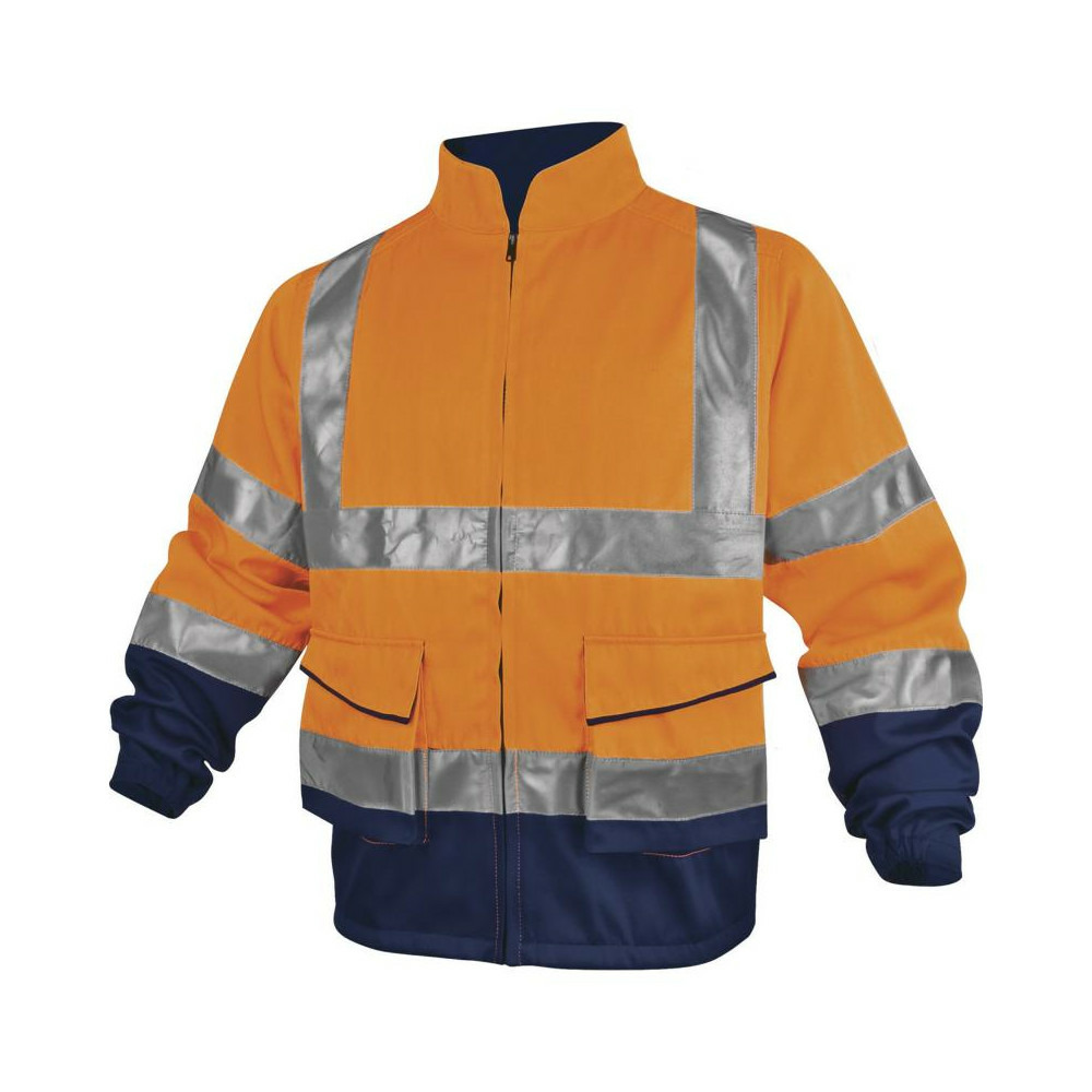 Veste de travail panostyle phve2 à haute visibilité orange fluo bleu marine tl delta plus phve2omgt