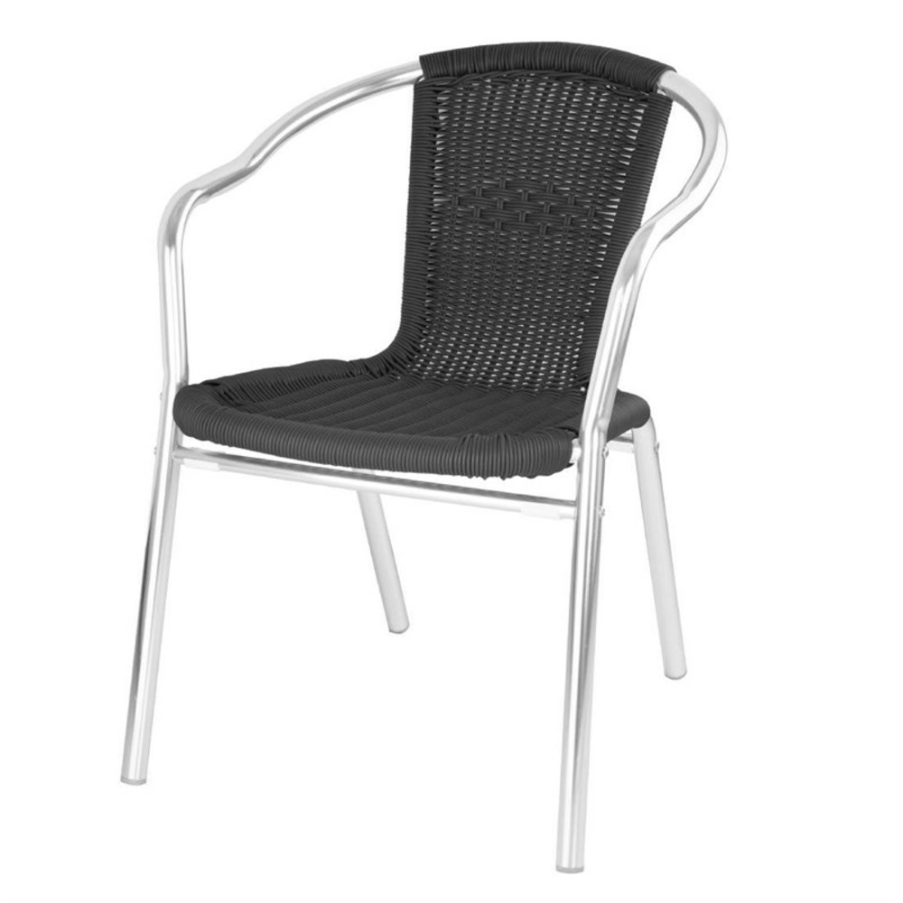 Fauteuil en rotin pe - structure en aluminium - lot de 4 - bolero