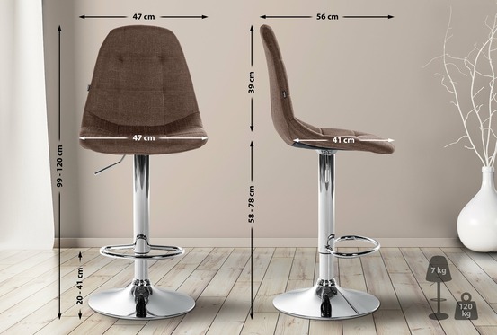 Tabouret de bar elmore tissu c