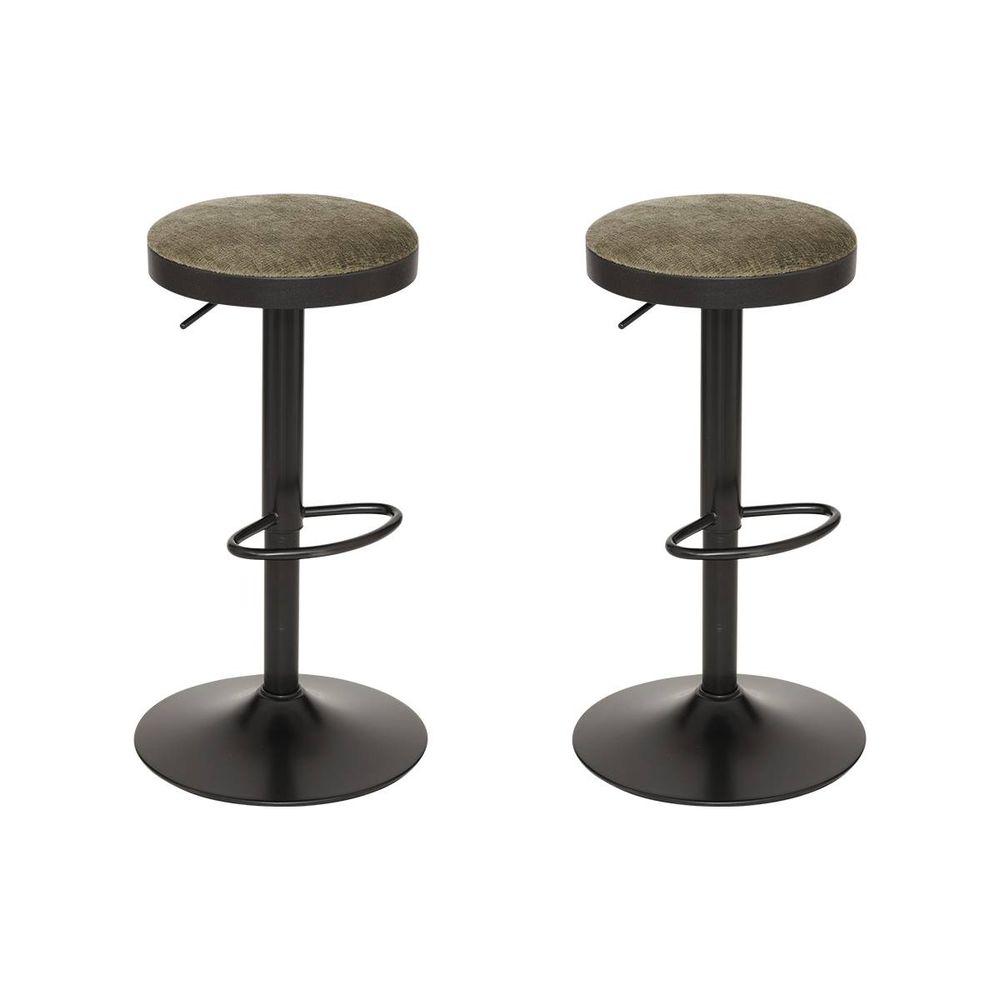 Lot de 2 tabourets de bar ilsa vert kaki
