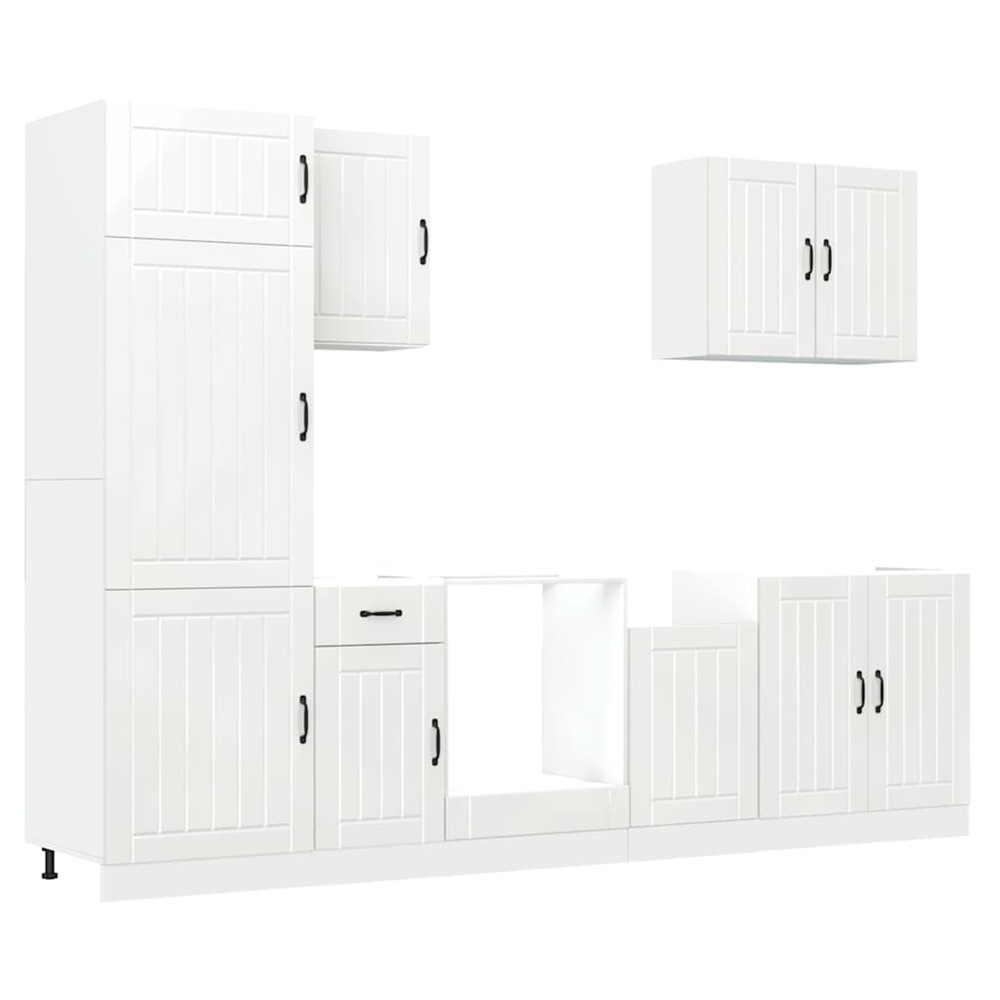 Ensemble d'armoires cuisine 7pcs lucca blanc bois d'ingénierie