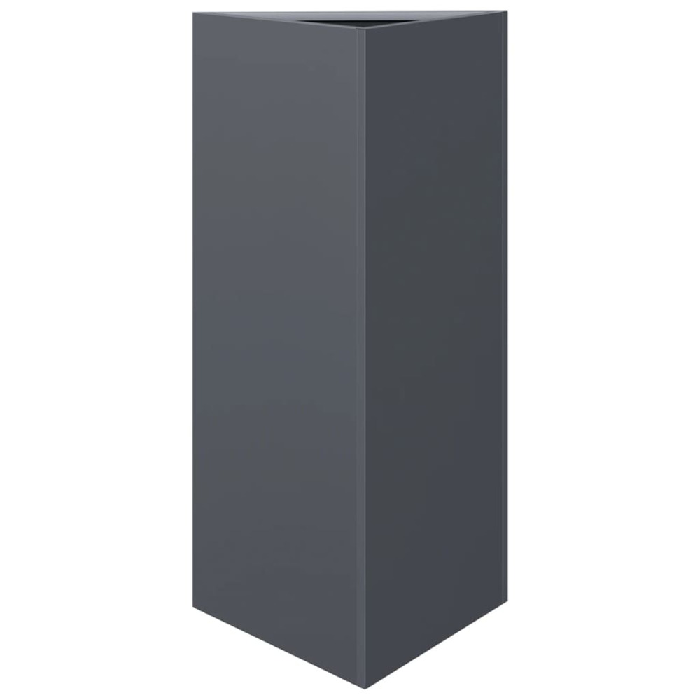 Jardinière d'extérieur anthracite triangulaire 40x34,5x70 cm acier