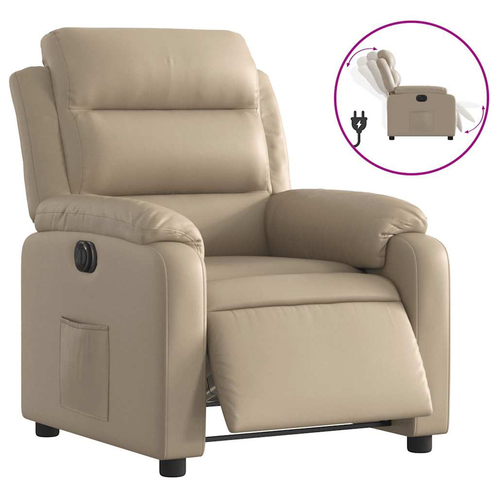Fauteuil inclinable électrique cappuccino similicuir