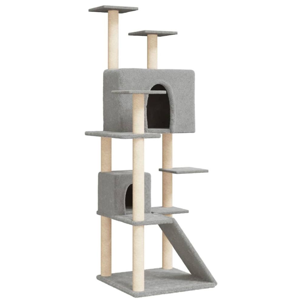 Arbre à chat avec griffoirs en sisal gris clair 153 cm