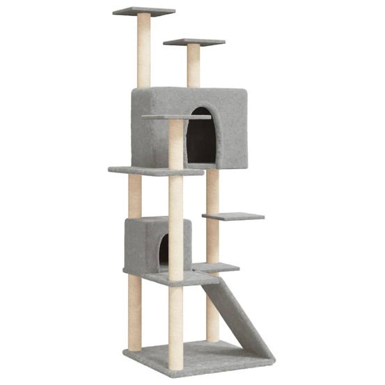 Arbre à chat avec griffoirs en sisal gris clair 153 cm