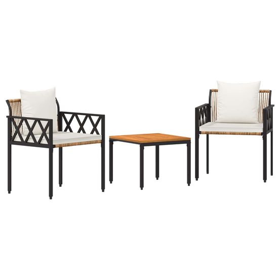 Ensemble de meubles d'extérieur 3 pc marron et crème blanche