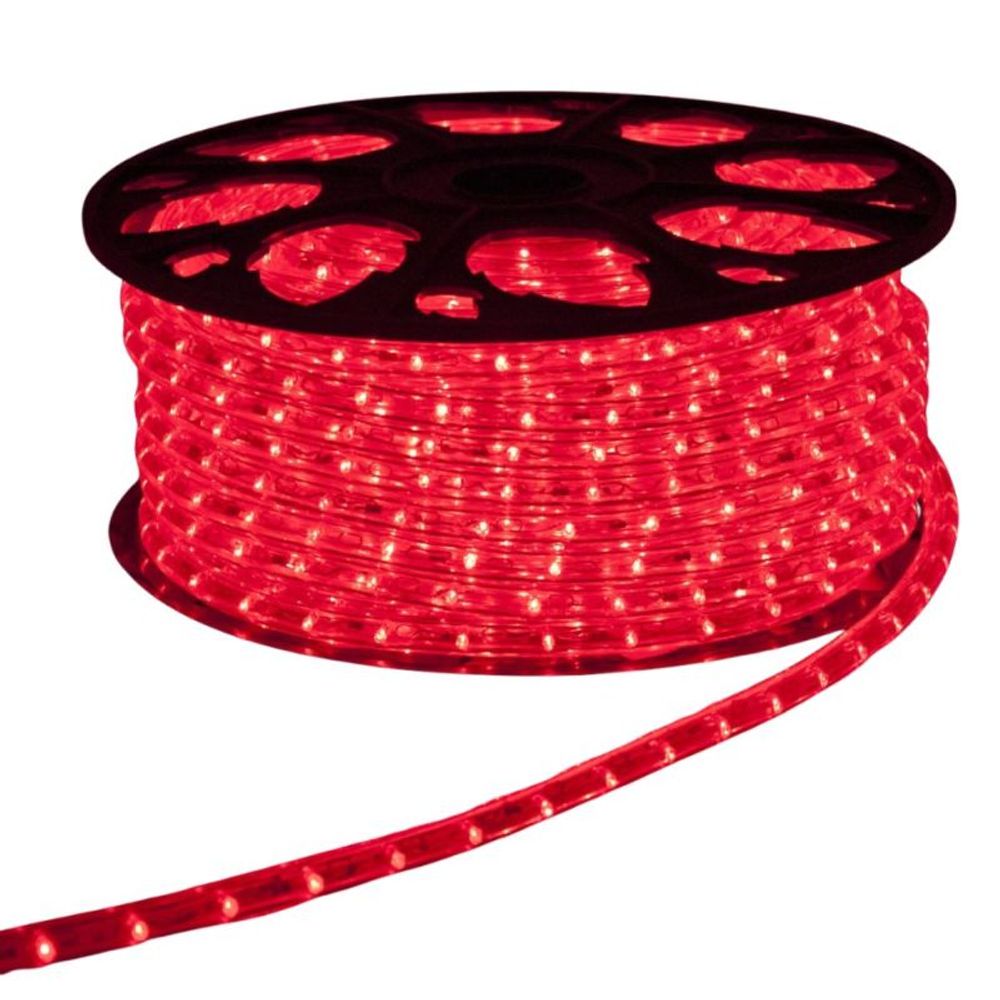 Cordon led 50m gamme pro silicone rouge 230v anti uv 36 led/m horizontales sécable