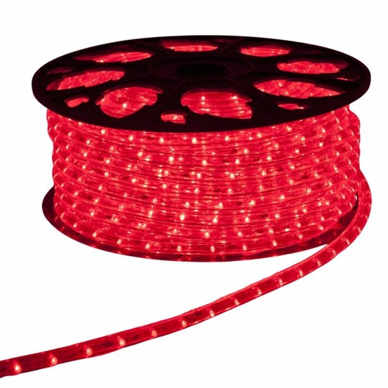 Cordon led 50m gamme pro silicone rouge 230v anti uv 36 led/m horizontales sécable