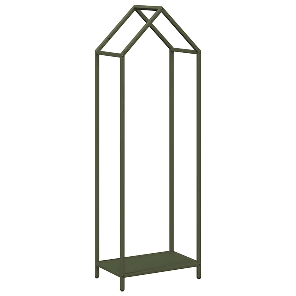 Portant de bois chauffage vert olive 40x25x120 cm