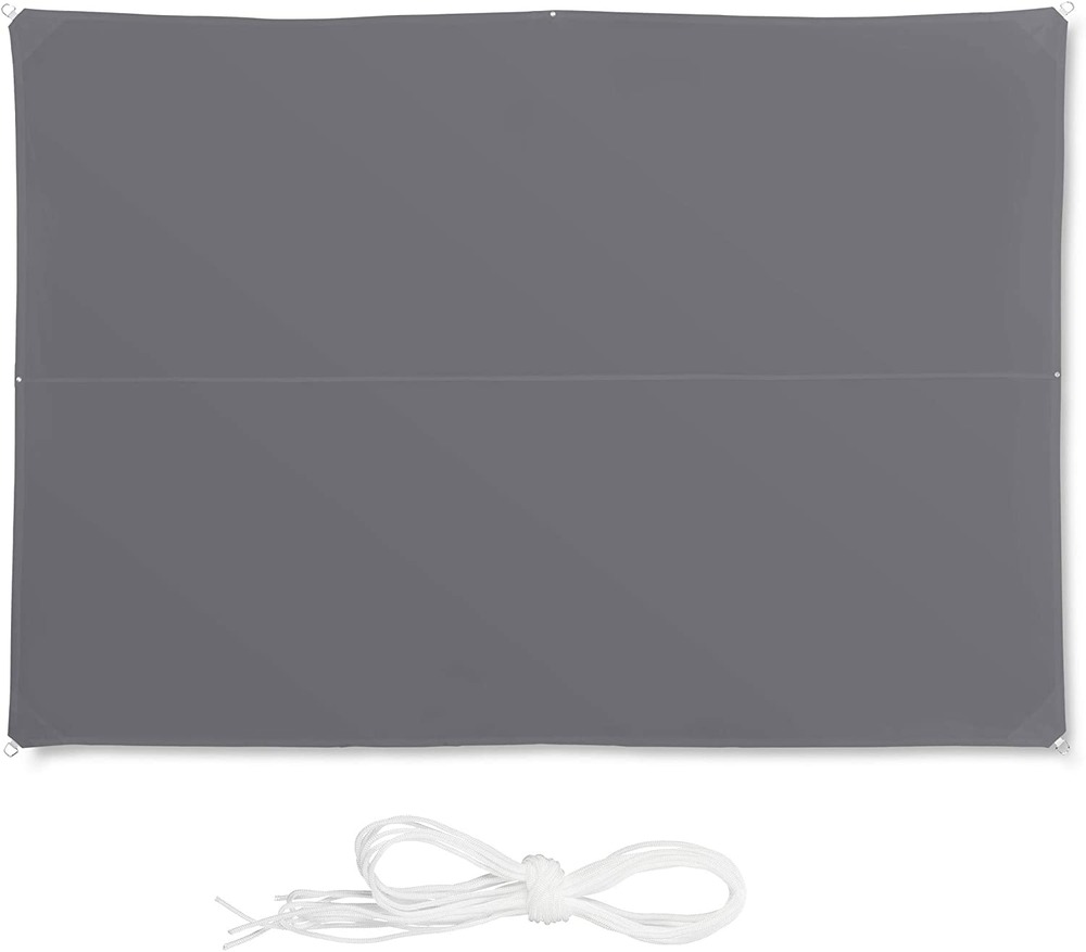 Voile d'ombrage rectangle 4 x 6 m gris