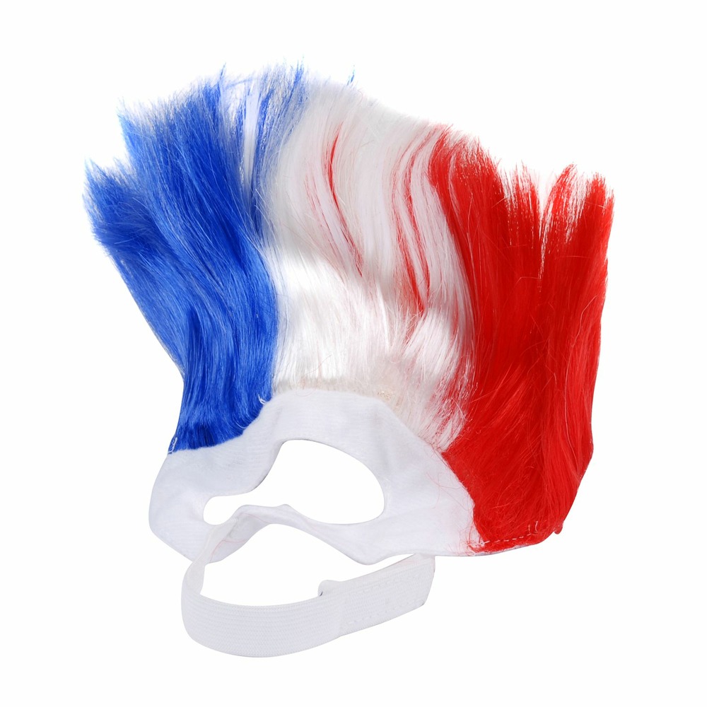 Perruque pour chien - bleu blanc rouge
