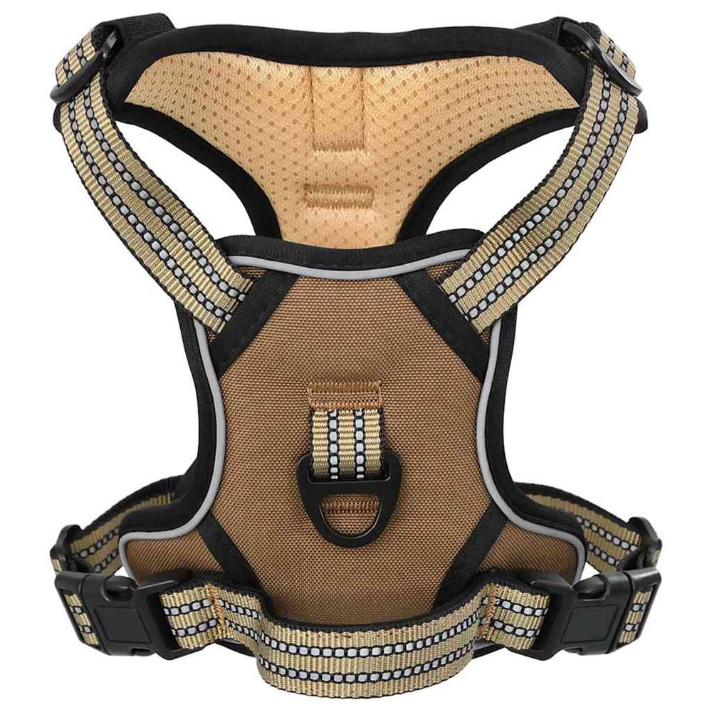 Harnais pour chien avec laisse et collier réglables marron xl
