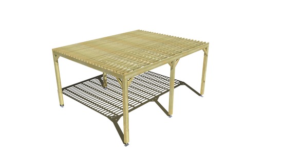 Pergola bois • 5m x 4m • indépendante • sens profondeur • lattage bois • livraison comprise