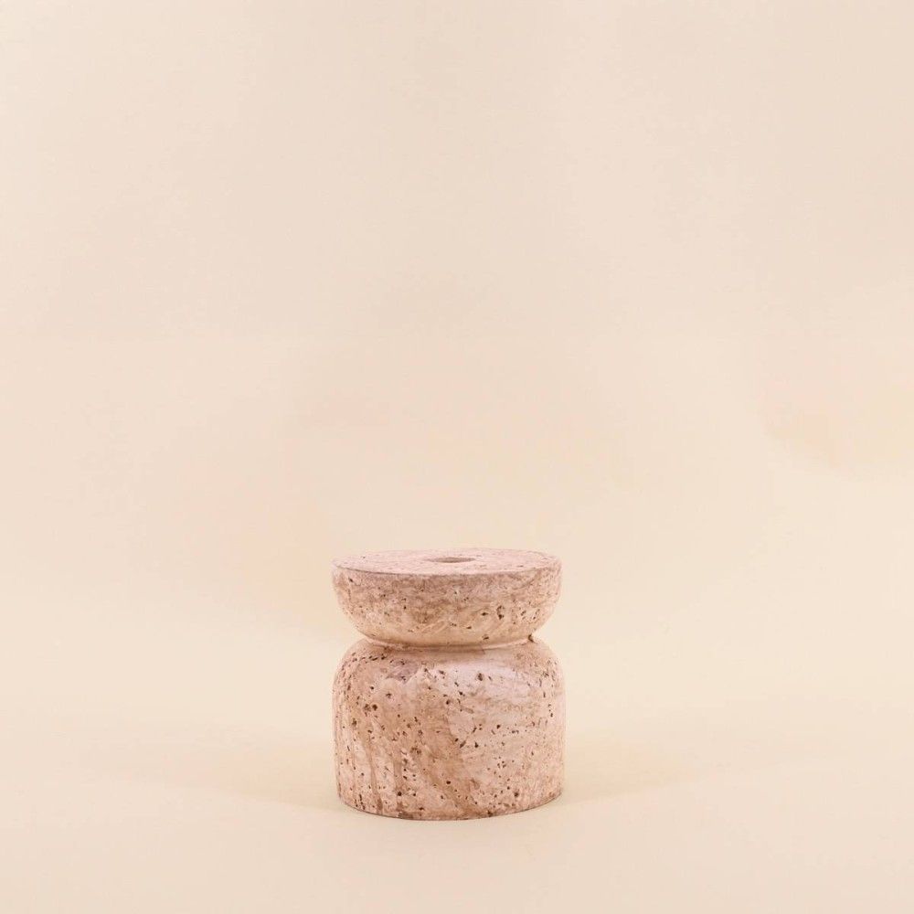 Bougeoir imitation travertin 10cm