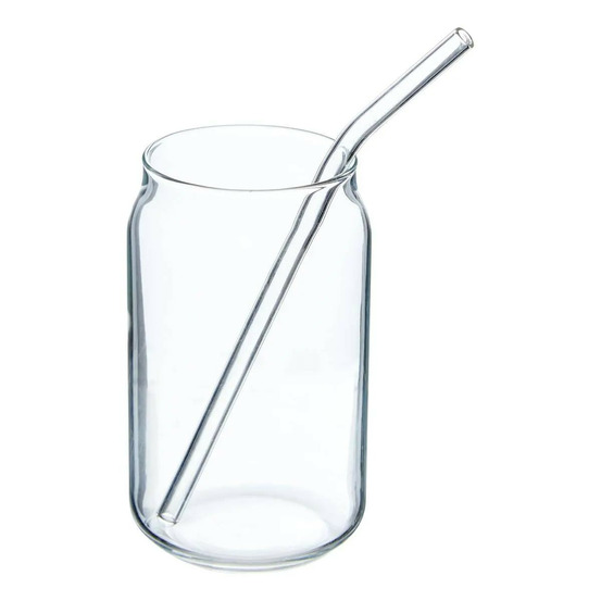Verre cannette avec paille