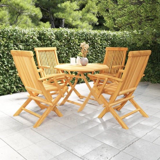 Salon de jardin 5 pcs bois de teck massif