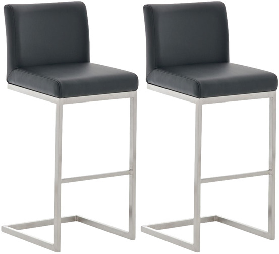 Lot de 2 tabourets de bar paros simili cuir