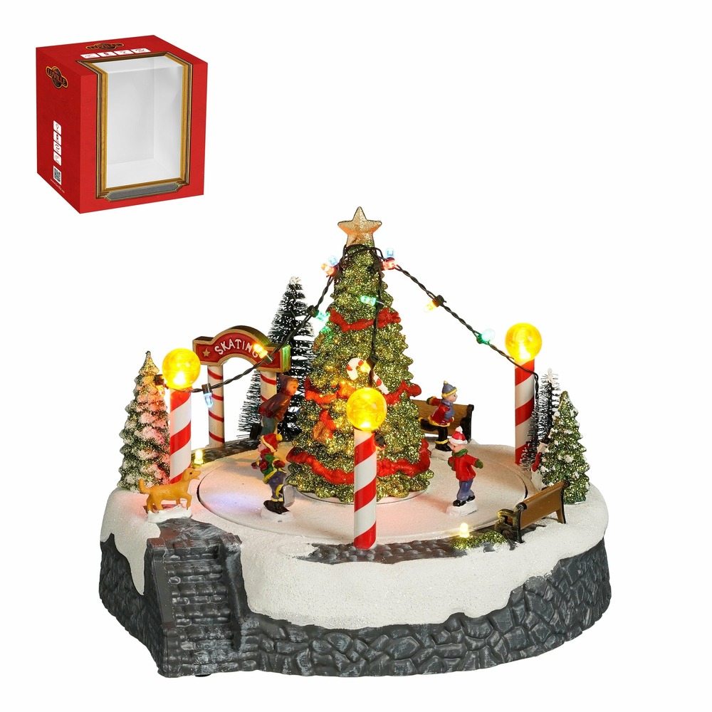 Luville - village de noël miniature scène de sapin de noël h19