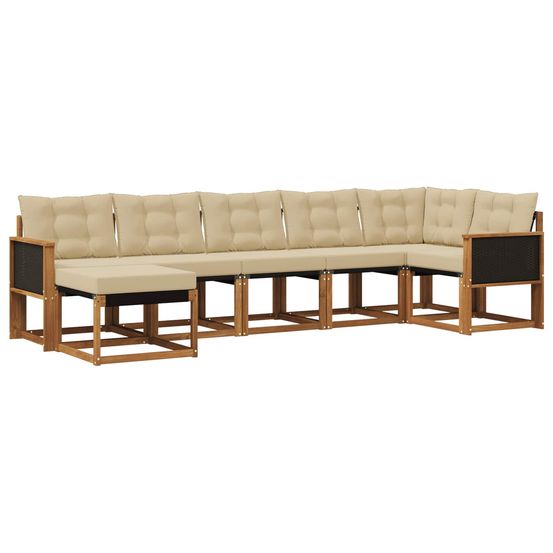 Ensemble de canapés d'extérieur 7 pc naturel et beige