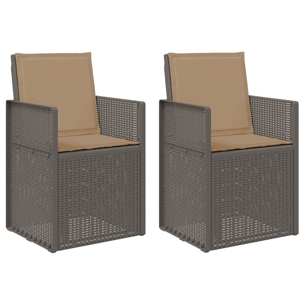 Chaises de jardin salle à manger 2 pc gris clair et taupe pp