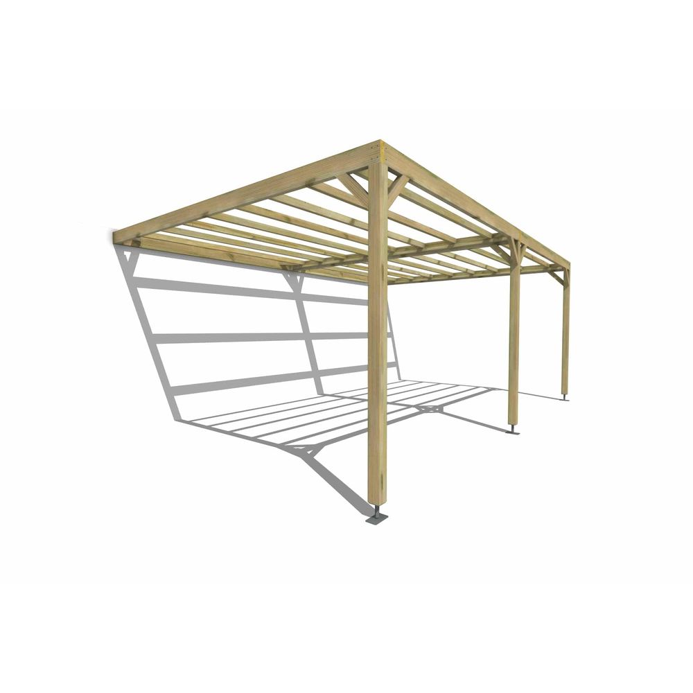 Pergola bois • 6m x 4m • adossée • sens largeur • livraison comprise