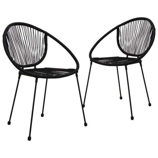 Chaises de jardin lot de 2 pvc rotin noir