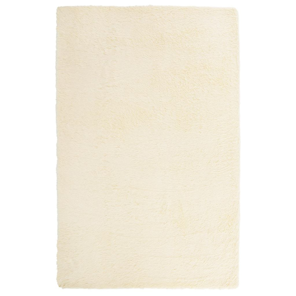 Tapis shaggy à poils longs navarra crème 130x200 cm polyester