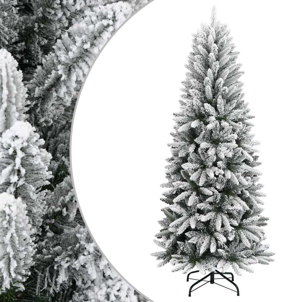 Sapin de noël artificiel avec neige floquée 210 cm pvc et pe