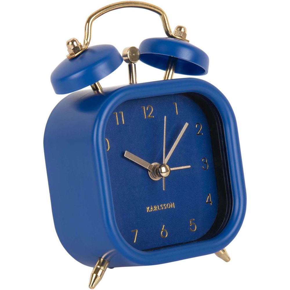 Réveil carré effet métallisé glam square bleu foncé