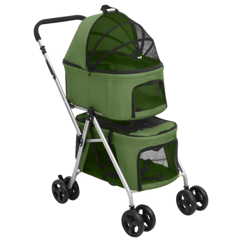 Poussette pour chien pliante à 2 niveaux vert 83x48x97 cm