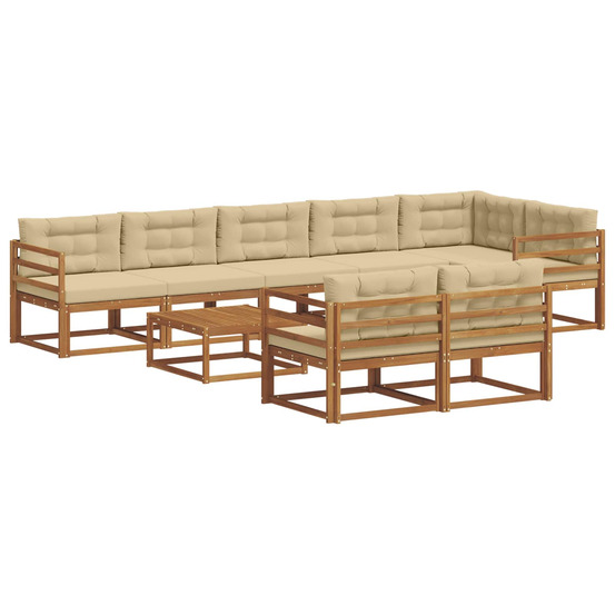 Ensemble de canapés d'extérieur 9 pcs naturel et beige