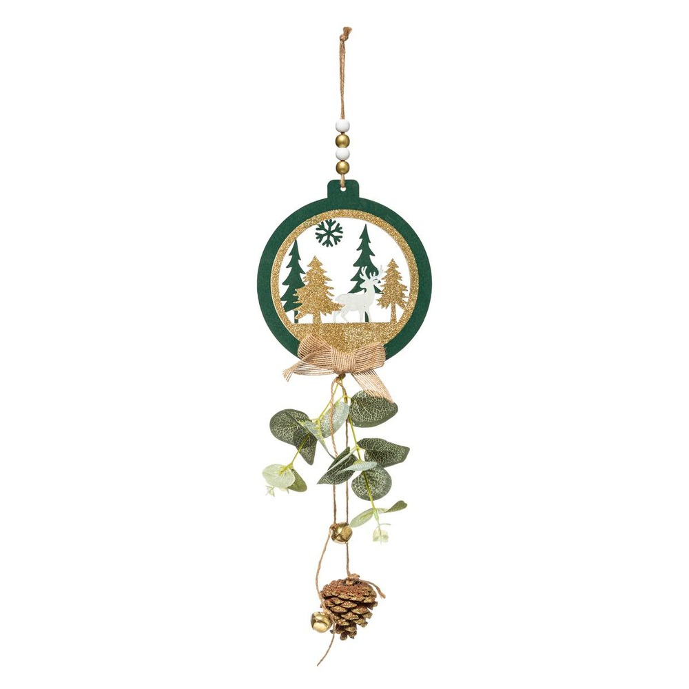 Sujet de noël long bois feuille pommier 2 assortiment