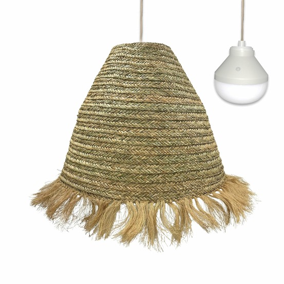 Suspension nomade big anafi beige jonc de mer d100 cm