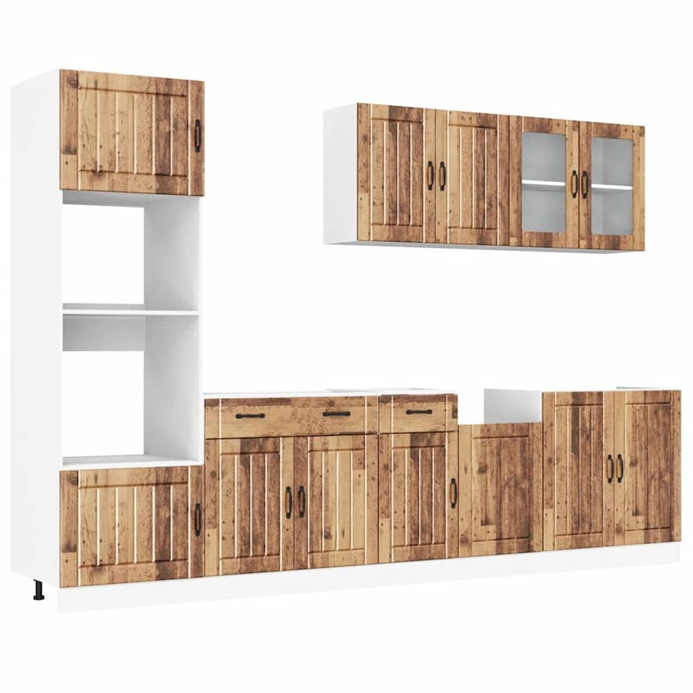 Ensemble d'armoires de cuisine 7 pcs kalmar bois d'ingénierie
