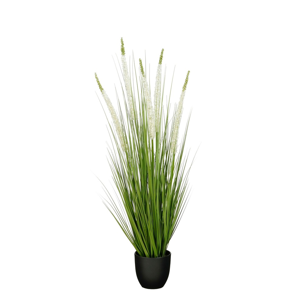 Mica decorations eremurus – gazon artificiel en pot – fausse plante interieur – plantes artificielles interieur – h110 x ø35 cm –