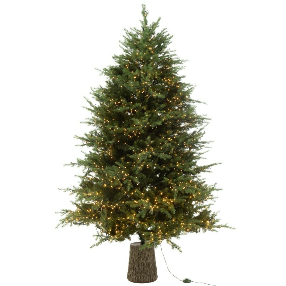 Sapin de noël avec led en plastique vert 140x140x210 cm h210