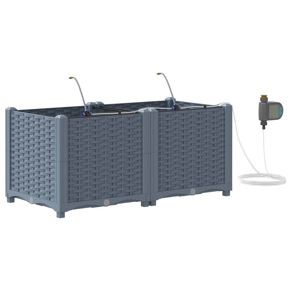 Cache-pot de jardin 2 pc gris clair 80 x 40 x 37,5 cm pp