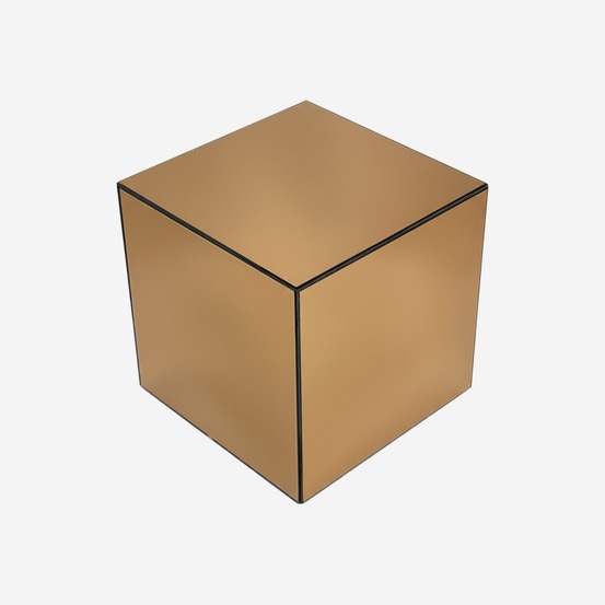 Table cubique miroir, bout de canapé, table d'appoint cube miroir 30cm