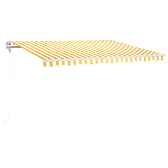 Auvent automatique capteur de vent/led 400x300cm jaune et blanc