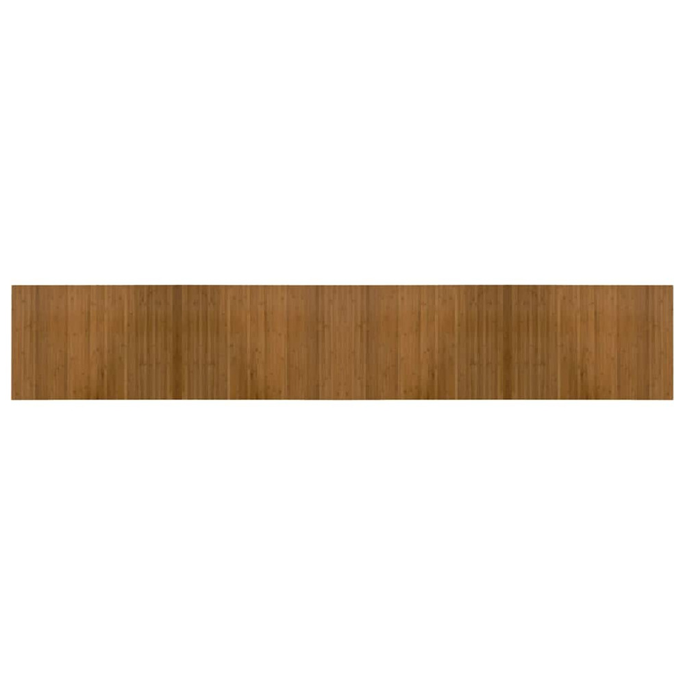 Tapis rectangulaire marron 70x400 cm bambou