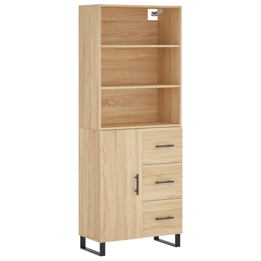 Buffet bahut commode armoire meuble de rangement organisateur cuisine salle de séjour salon haut sonoma 69,5 x 34 x 180 cm bo
